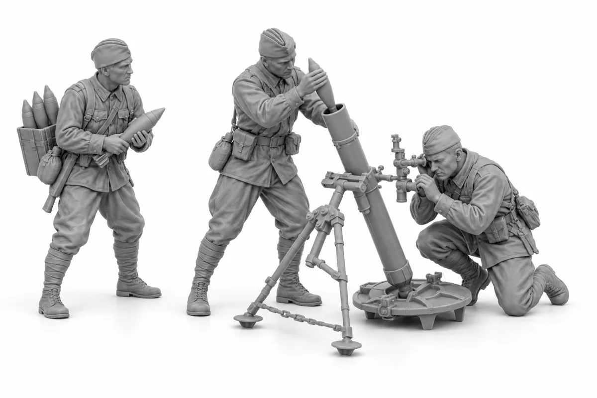 Équipe de mortier de 82 mm — visuel de référence