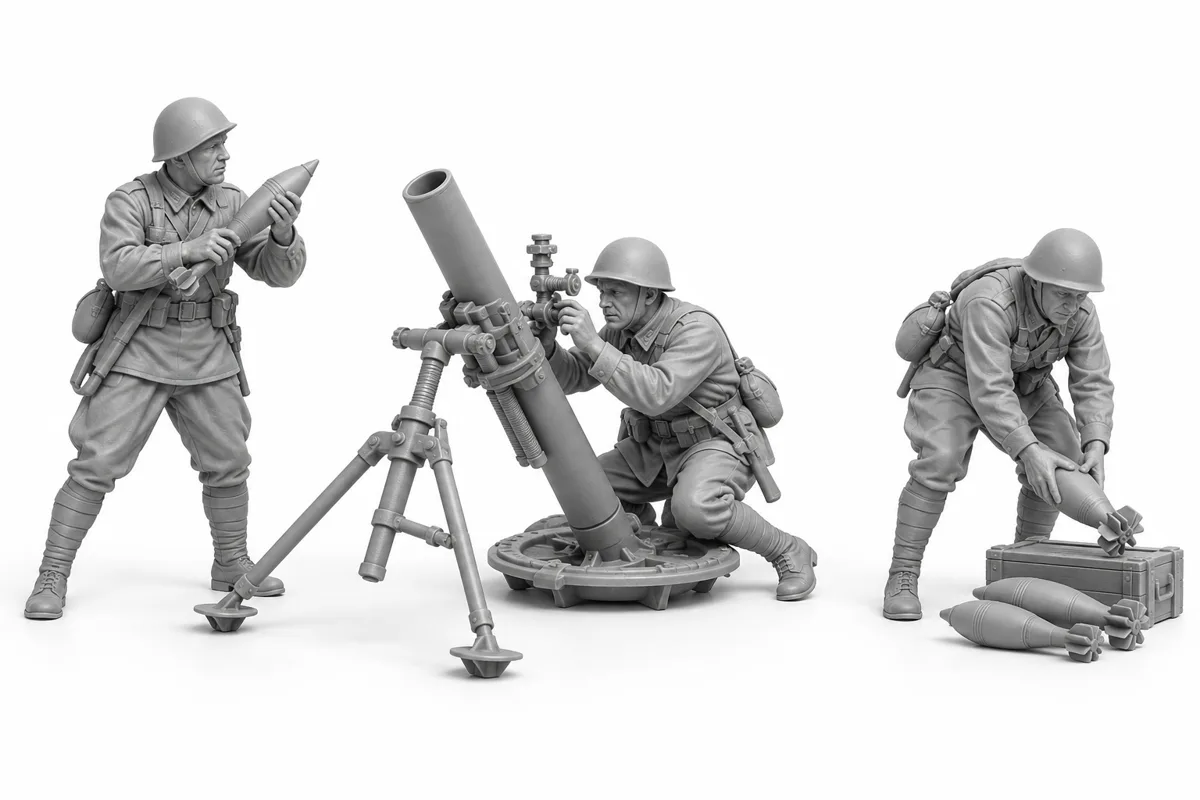 Équipe de mortier de 120 mm — visuel de référence